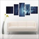 Quadro Decorativo Lobo Tons Azuis Decoração Salas Quadro Decorativo Lobo Tons Azuis Decoração Salas