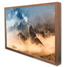 Quadro Decorativo Lobos em Moldura Caixa