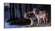 Quadro decorativo Lobos Paisagem - Artístico - Telaem Tecido Canvas 130x60 Quadro decorativo Lobos Paisagem - Artístico - Telaem Tecido Canvas 130x60