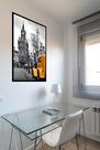 Quadro Decorativo Londres Carro Amarelo - 70x50cm