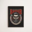Quadro Decorativo Los Angeles Barber Shop 24x18cm - com vidro