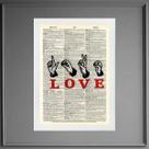 Quadro Decorativo Love Em Libras 45x34cm