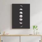 Quadro Decorativo Lua Fases 33x24cm - com vidro