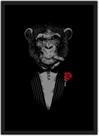 Quadro Decorativo Macaco Chefão Nerd Geek Decorações Com Moldura