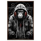 Quadro Decorativo Macaco Estiloso Moldura Cx Alta 40x60
