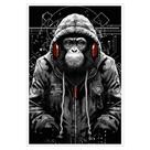 Quadro Decorativo Macaco Estiloso Moldura Cx Alta 40x60