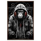 Quadro Decorativo Macaco Estiloso Moldura Cx Alta 40x60