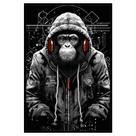 Quadro Decorativo Macaco Estiloso Moldura Cx Alta 40x60