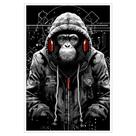 Quadro Decorativo Macaco Estiloso Moldura Cx Alta 40x60 Titulo Moldura Branca