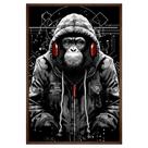 Quadro Decorativo Macaco Estiloso Moldura Cx Alta 40x60 Titulos Moldura Madeira