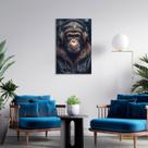 Quadro Decorativo Macaco Fone De Ouvido Gorro Jaqueta Gamer
