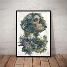 Quadro Decorativo Mãe Natureza Artistico Caveira
