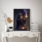 Quadro Decorativo Mago Bruxo 45x34cm - com vidro Quadro Decorativo Mago Bruxo 45x34cm - com vidro