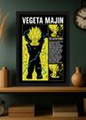 Quadro Decorativo Majin Vegeta o Príncipe Saiyajin Com Vidro Tamanho:21cm x 30cm (A4)
