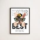 Quadro Decorativo Man's Best Friend 33x24cm - com vidro