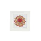 Quadro Decorativo Mandala Mistica 2º Chakra Umbilical Eu Sinto com Detalhes Moldura branca Tamanho 18x18
