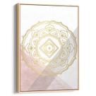 Quadro decorativo Mandala - Reflexos Dourados sobre o Rosa - Art Canvas Quadro decorativo Mandala - Reflexos Dourados sobre o Rosa - Art Canvas