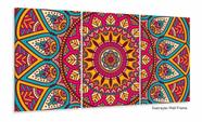 Quadro Decorativo Mandala Rosa Com Tela Em Tecido