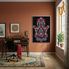 Quadro Decorativo Mão de Fátima Psicodélica - 70x50cm