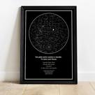 Quadro Decorativo Mapa Estelar - Namorados - Mapa de Estrelas - Personalizado - Mapa Celeste