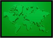 Quadro Decorativo Mapa-Múndi Artístico Continentes Geografia Sala Escritório Com Moldura RC041