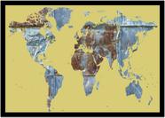 Quadro Decorativo Mapa-Múndi Artístico Continentes Geografia Sala Escritório Com Moldura RC052 Quadro Decorativo Mapa-Múndi Artístico Continentes Geografia Sala Escritório Com Moldura RC052
