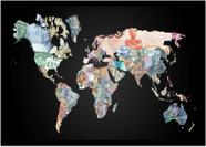 Quadro Decorativo Mapa-Múndi Artístico Continentes Geografia Sala Escritório Com Moldura RC058 Quadro Decorativo Mapa-Múndi Artístico Continentes Geografia Sala Escritório Com Moldura RC058