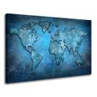 Quadro Decorativo Mapa Mundi Decoração Moderna Borda Infinita Tela Canvas Linha Premium