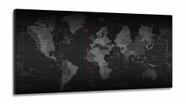 Quadro Decorativo Mapa Mundi Geografico em Tecido Canvas 130x60