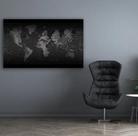 Quadro Decorativo Mapa Mundi Para Sala Escritórios Tecido Canvas