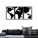 Quadro Decorativo Mapa Mundi Político 6mm Com moldura - Mdf