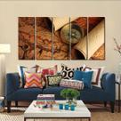 Quadro Decorativo Mapa Mundi Retro 140x65 em tecido 1