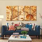 Quadro Decorativo Mapa Mundi Retro 140x65 em tecido