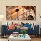 Quadro Decorativo Mapa Mundi Retro 140x65 em tecido