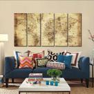 Quadro Decorativo Mapa Mundi Retro 140x65 em tecido