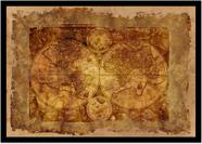 Quadro Decorativo Mapa-Múndi Vintage Cartografia Geografia Escritório Quarto Com Moldura RC030