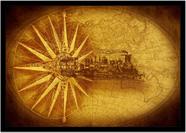 Quadro Decorativo Mapa-Múndi Vintage Locomotiva Trem Artes Escritório Quarto Com Moldura RC031 Quadro Decorativo Mapa-Múndi Vintage Locomotiva Trem Artes Escritório Quarto Com Moldura RC031