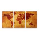 Quadro Decorativo Mapa Mundi Vintage Retrô Mosaico