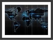 Quadro Decorativo Mapa Mundo Moderno Salas Quartos Decorações Com Moldura
