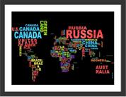 Quadro Decorativo Mapa Mundo Moderno Salas Quartos Decorações Com Moldura