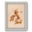 Quadro Decorativo - Mapa Reino Unido e Irlanda - 19cm x 25cm - 098qdvb