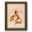 Quadro Decorativo - Mapa Reino Unido e Irlanda - 19cm x 25cm - 098qdvm