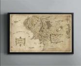 Quadro Decorativo Mapa Terra Média Canvas Premium