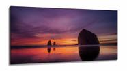 Quadro Decorativo Mar Entardecer Primavera em Tecido Canvas 130x60