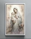 Quadro Decorativo Maria Religioso Jesus Canvas Moldura Filete