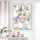 Quadro decorativo Marilyn monroe bolhas balão moderno colorido vogue abstrato para sala quarto