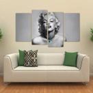 Quadro Decorativo Marilyn Monroe Mosaico Em Tecido 4 Peças 1
