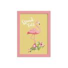 Quadro Decorativo MDF Flamingo e Folha Moldura Rosa 22x32cm Quadro Decorativo MDF Flamingo e Folha Moldura Rosa 22x32cm