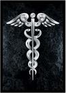 Quadro Decorativo Medicina Bastão De Esculápio Asclépio Prata Fundo Preto Abstrato Com Moldura RC053 Quadro Decorativo Medicina Bastão De Esculápio Asclépio Prata Fundo Preto Abstrato Com Moldura RC053