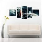 Quadro Decorativo Medicina Biologia DNA Moléculas Mosaico 5 Peças TT1